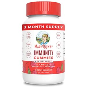 Mary Ruth's 5-1 Immunity Gummies with Elderberry for Kids & Adults | Cherry | Pectin Based | Vegan | 90 Count