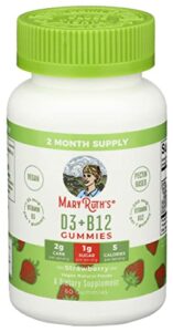 vitamin d3 + vitamin b12 | 2 month supply | vitamin d & b12 vitamin supplements for adults & kids | supports bone health | promotes energy boost | vegan | non-gmo | gluten free | 60 servings