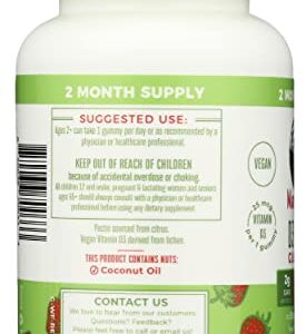 Vitamin D3 + Vitamin B12 | 2 Month Supply | Vitamin D & B12 Vitamin Supplements for Adults & Kids | Supports Bone Health | Promotes Energy Boost | Vegan | Non-GMO | Gluten Free | 60 Servings