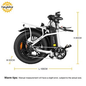 Heybike Ranger Electric Bike for Adults Foldable 20" x 4.0 Fat Tire Step-Thru Electric Bicycle with 500W Motor, 48V 15AH Removable Battery and Dual Shock Absorber