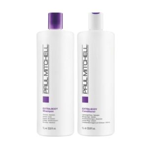 paul mitchell extra-body shampoo and conditioner liter duo, 33.8 fl. oz.