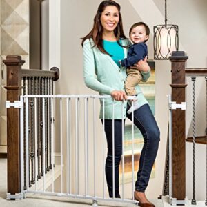 Regalo 2-in-1 Stairway and Hallway Wall Mounted Baby Gate, Bonus Kit, Includes Banister and Wall Mounting Kit