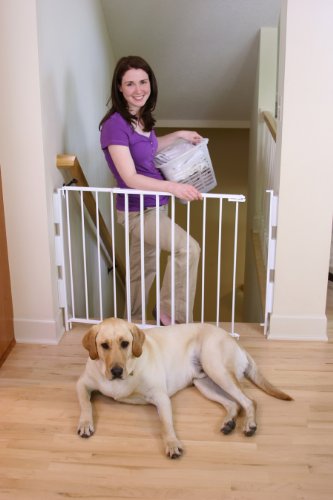 Regalo 2-in-1 Stairway and Hallway Wall Mounted Baby Gate, Bonus Kit, Includes Banister and Wall Mounting Kit