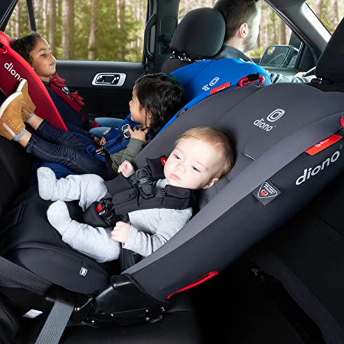 Diono Radian 3R, 3-in-1 Convertible Car Seat, Rear Facing & Forward Facing, 10 Years 1 Car Seat, Slim Fit 3 Across, Jet Black