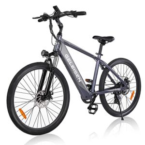 geleisen electric bike adult, 26″ 350w ebike electric mountain bike with 36v/10ah removable battery, 5 level pedal assist, lcd display with usb, shimano rear 7 speed gears[gifts for men women]