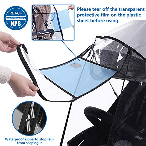 Stroller Rain Cover,Universal Stroller Accessory,Waterproof, Windproof Protection,Protect from Dust Snow,Baby Travel Weather Shield