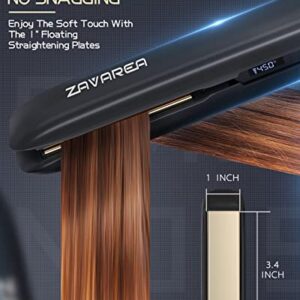 Cordless Hair Straightener, 1 Inch Cordless Flat Iron 2 in 1 Hair Straightener & Curler with 12,800mAh Battery, Ceramic Travel Flat Iron Dual Voltage USB-C Rechargeable Wirelss Straightener for Hair