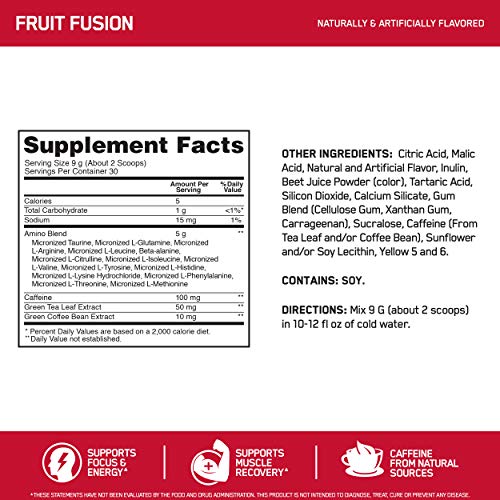 Optimum Nutrition Gold Standard Pre-Workout, Vitamin D for Immune Support, with Creatine, Beta-Alanine, and Caffeine for Energy, Keto Friendly, Fruit Fusion, 30 Servings (Packaging May Vary)