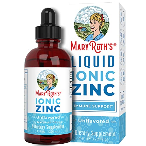 Liquid Ionic Zinc & Elderberry Tablets Immunity Bundle by MaryRuth's | Organic Glycerin + Zinc Sulfate, 4oz | Elderberry + Vitamin C Chewable Tablets, 90ct | Formulated for Kids & Adults