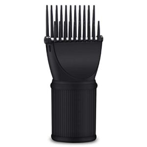 segbeauty blow dryer comb attachment, black brush attachments for hair dryer concentrator nozzle 1.57-1.97″, pro hairdressing styling salon tool for straightening detangling fine curly natural hair