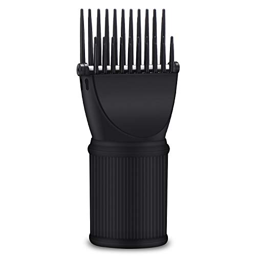 Segbeauty Blow Dryer Comb Attachment, Black Brush Attachments for Hair Dryer Concentrator Nozzle 1.57-1.97", Pro Hairdressing Styling Salon Tool for Straightening Detangling Fine Curly Natural Hair