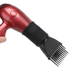 Segbeauty Blow Dryer Comb Attachment, Black Brush Attachments for Hair Dryer Concentrator Nozzle 1.57-1.97", Pro Hairdressing Styling Salon Tool for Straightening Detangling Fine Curly Natural Hair