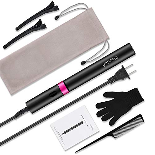 Hair Straightener Flat Iron with Ceramic Tourmaline Ionic, Magicfly Hair Iron Straightening and Curling Iron with Adjustable Temp, Instant Heat, LCD Display, 360 Swivel Cord for All Hair Types (Black)