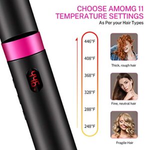 Hair Straightener Flat Iron with Ceramic Tourmaline Ionic, Magicfly Hair Iron Straightening and Curling Iron with Adjustable Temp, Instant Heat, LCD Display, 360 Swivel Cord for All Hair Types (Black)