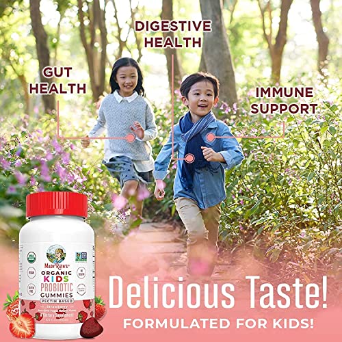Liquid Morning Multivitamin Raspberry Kids & Probiotic USDA Organic Gummies Bundle by MaryRuth's | Immune Support | Kids Digestive & Gut Health Supplement for Men, Women & Kids