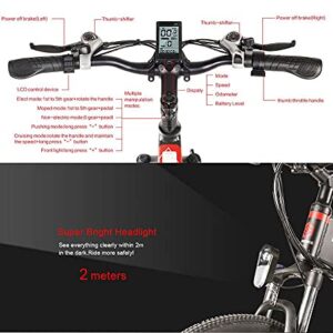 SAMEBIKE Electric Folding Bicycle for Adults, L026 Mountain Electric Bike EBike 500W 48V 10AH Lithium Battery 26 inch Foldable Commuter EBike for Men/Women (Black)