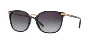 burberry be 4262 30018g black plastic cat eye sunglasses grey classic lens