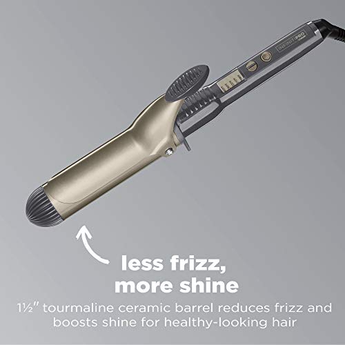 INFINITIPRO BY CONAIR Tourmaline 1 1/2-Inch Ceramic Curling Iron, 1 ½ inch barrel produces soft waves – for use on medium and long hair