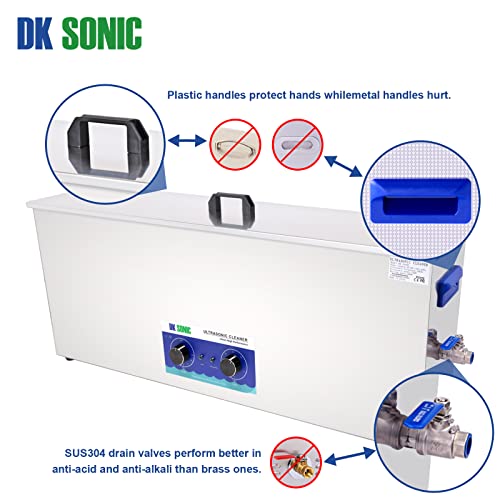 DK SONIC 30L Ultrasonic Gun Cleaner with Timer Basket and Stainless Steel Tank for Rifle,Guns Parts, Bullets,Military Supplies, Brass,Carburetor,Engine Parts(30L, 110V)