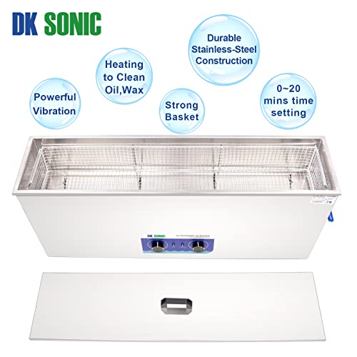 DK SONIC 30L Ultrasonic Gun Cleaner with Timer Basket and Stainless Steel Tank for Rifle,Guns Parts, Bullets,Military Supplies, Brass,Carburetor,Engine Parts(30L, 110V)