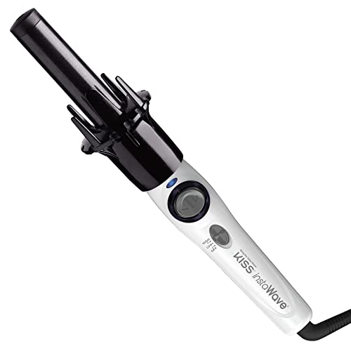 Kiss Products Instawave Automatic Ceramic Curling Iron 1” KACI01, Black; White