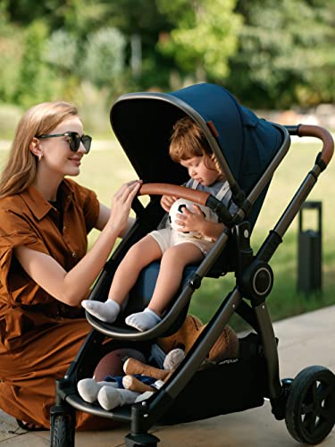 Mompush Ultimate2 Baby Stroller with Removable Bassinet - Full-Size Baby Strollers for Comfortable Outings with Baby - Toddler Stroller with Reversible Stroller Seat - Smooth Glide Bassinet Stroller