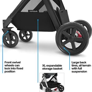 Mompush Ultimate2 Baby Stroller with Removable Bassinet - Full-Size Baby Strollers for Comfortable Outings with Baby - Toddler Stroller with Reversible Stroller Seat - Smooth Glide Bassinet Stroller