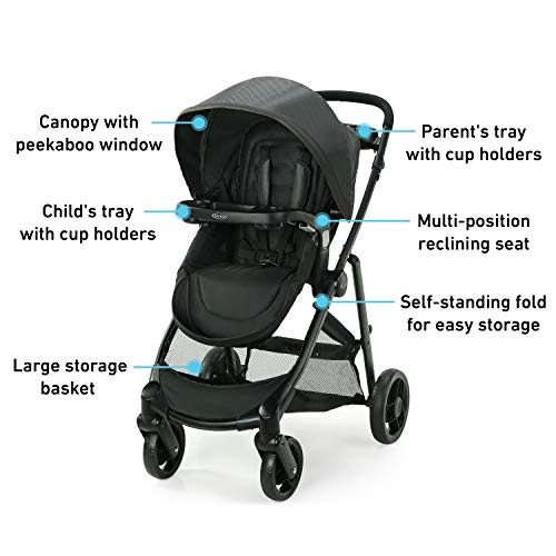 Graco Modes Element Stroller | Baby Stroller with Reversible Seat, Extra Storage, Child Tray, Gotham