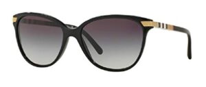 burberry be4216 30018g 57m black/grey gradient cat eye sunglasses for women+ bundle with designer iwear complimentary eyewear care kit
