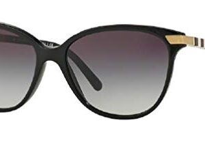 BURBERRY BE4216 30018G 57M Black/Grey Gradient Cat Eye Sunglasses For Women+ BUNDLE with Designer iWear Complimentary Eyewear Care Kit