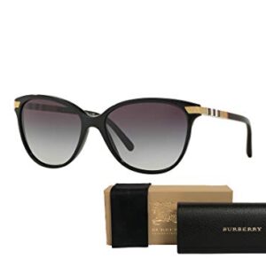 BURBERRY BE4216 30018G 57M Black/Grey Gradient Cat Eye Sunglasses For Women+ BUNDLE with Designer iWear Complimentary Eyewear Care Kit