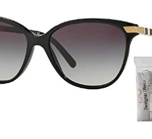 BURBERRY BE4216 30018G 57M Black/Grey Gradient Cat Eye Sunglasses For Women+ BUNDLE with Designer iWear Complimentary Eyewear Care Kit