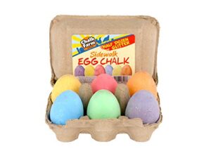 regal games sidewalk glitter egg chalk, 6 count chalk, non-toxic, washable, art set