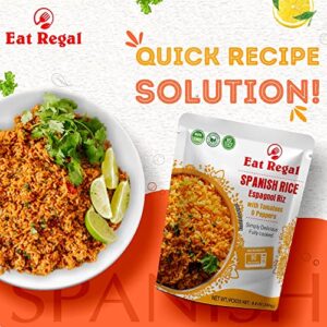 Eat Regal Spanish Style Rice In Hood & Tray, Ready To Eat in 90 Seconds, Microwavable in just 90 Seconds, Nutritious & Delicious 8.8 Ounce (Pack of 8)