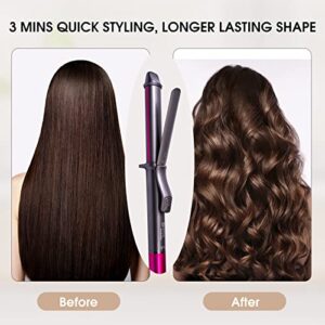 Curling Iron, Nicebay 1 1/4 Inch Hair Curling Wand with Ceramic Coating, Professional Hair Curler, Fast Heating up to 430°F, Dual Voltage for Worldwide, 60 Mins Auto Off, Suit for Different Hairstyle