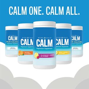 Natural Vitality Calm, Magnesium Citrate Supplement, Anti-Stress Drink Mix Powder - Gluten Free, Vegan, & Non-GMO, Raspberry Lemon, 16 oz