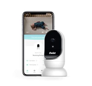 owlet cam smart baby monitor – hd video monitor with camera, wide angle lens, audio and background sound, encrypted wifi, motion and sound notifications, humidity, room temp, night vision, 2-way talk