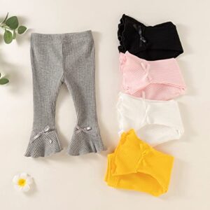 U·nikaka Toddler Baby Girl 0-48 Months 5-Pack Pants in Grey White Black Orange and Pink