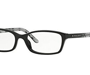 BURBERRY BE 2073 3164 Black Plastic Rectangle Eyeglasses 53mm