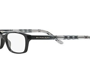 BURBERRY BE 2073 3164 Black Plastic Rectangle Eyeglasses 53mm