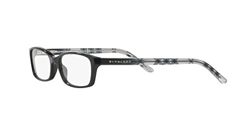 BURBERRY BE 2073 3164 Black Plastic Rectangle Eyeglasses 53mm