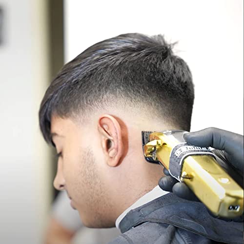 Stylecraft Digital Brushless Motor Saber Professional Metal Body Cordless Hair Clipper, Modular, Double Black Diamond Carbon Blades, 8 Guards, Gold