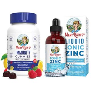 immunity gummies & liquid zinc bundle by maryruth’s | 5-in-1 sugar free immunity gummies, 90ct | ionic zinc sulfate drops + organic glycerin, 4oz | formulated for adults & kids | vegan, non-gmo