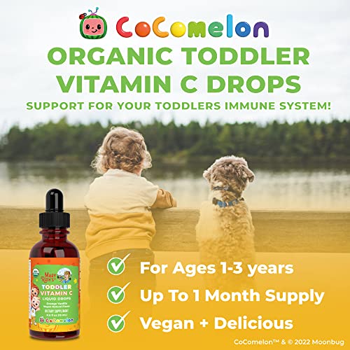 USDA Organic Cocomelon Toddler Vitamin C Liquid Drops & Vitamin D3 + K2 Spray for Toddlers Bundle by MaryRuth's | Immune Support for Kids | Calcium Absorption | Strong Bones | Vegan | Non-GMO