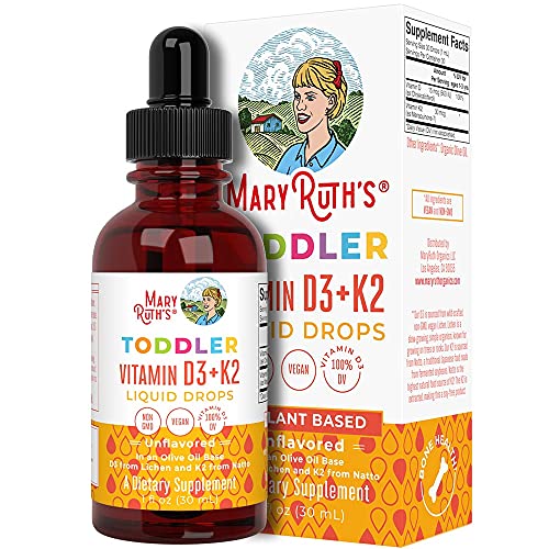 USDA Organic Cocomelon Toddler Vitamin C Liquid Drops & Vitamin D3 + K2 Spray for Toddlers Bundle by MaryRuth's | Immune Support for Kids | Calcium Absorption | Strong Bones | Vegan | Non-GMO