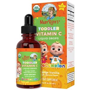 USDA Organic Cocomelon Toddler Vitamin C Liquid Drops & Vitamin D3 + K2 Spray for Toddlers Bundle by MaryRuth's | Immune Support for Kids | Calcium Absorption | Strong Bones | Vegan | Non-GMO