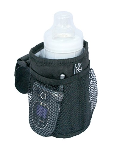 J.L. Childress Cup 'N Stuff, Universal Fit Insulated Stroller Cup Holder, Non-Slip and Adjustable, Water Resistant and Drip Free, Use on Strollers, Bikes, and Shopping Carts, Black