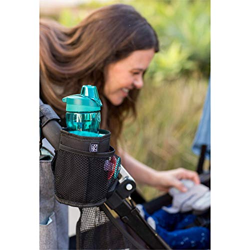 J.L. Childress Cup 'N Stuff, Universal Fit Insulated Stroller Cup Holder, Non-Slip and Adjustable, Water Resistant and Drip Free, Use on Strollers, Bikes, and Shopping Carts, Black