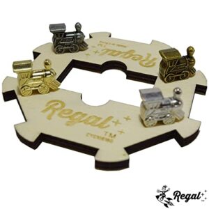 Regal Games - Premium Double 12 Mexican Train Dominoes in Collector’s Tin - Colored Dot Dominoes Game Set, Family-Friendly - 91 Tiles, 4 Metal Trains, Wooden Hub - 2-8 Players Ages 8+