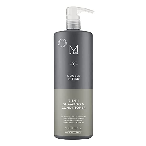 Paul Mitchell MITCH Double Hitter 2-in-1 Shampoo & Conditioner for Men, For All Hair Types, 33.8 fluid ounces